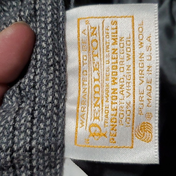 Pendleton vintage wool plaid grey skirt midi length pockets - Picture 5 of 8